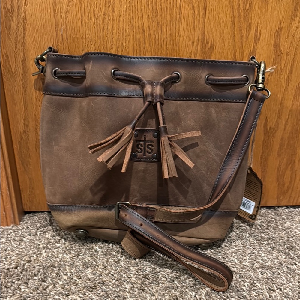 STS Ranchwear Brown Crossbody Bag with Leather Tassels